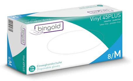 Bingold Vinyl 45Plus - Einmalhandschuhe aus Vinyl latex- und puderfrei